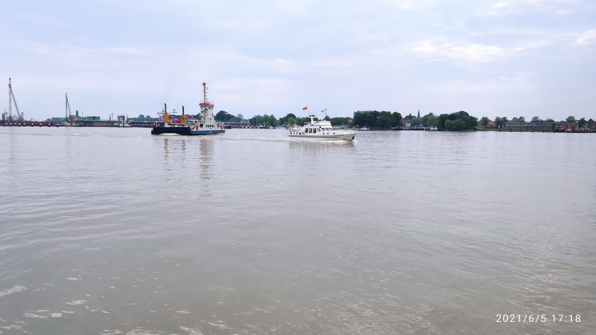 Crossing the Kiel Canal at Brunsbüttel